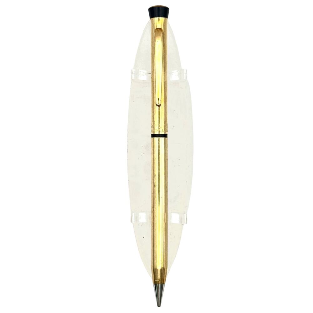 Vintage Garland Ballpoint Pen 1/20 12K Gold Filled Manville Logo Jewel Top Lined